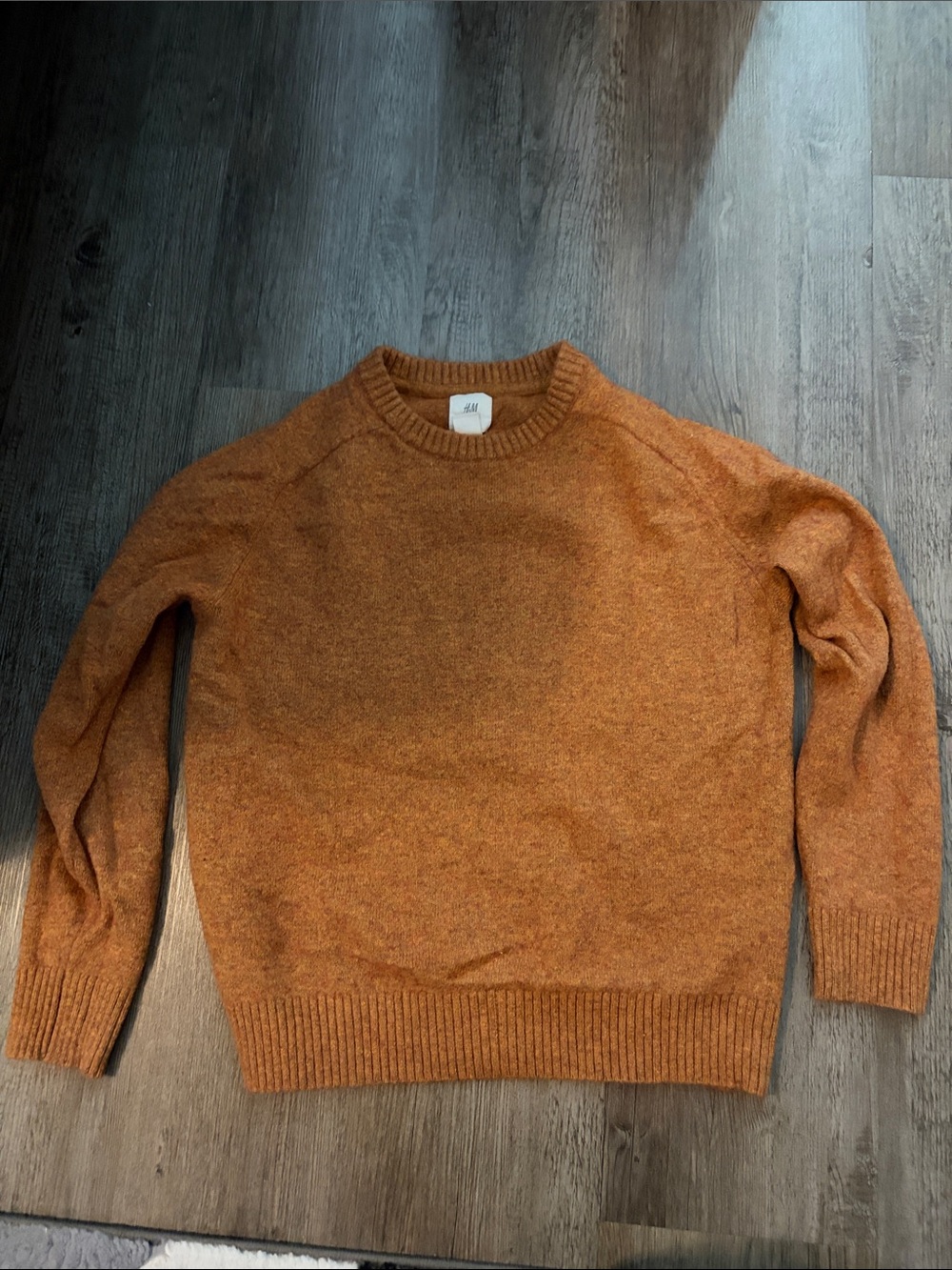 H&M Men's Rust Orange Crewneck Sweater